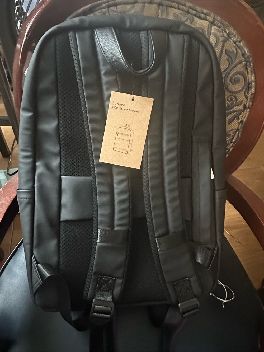 Lenovo Black Men's Laptop Backpack with Padded Straps